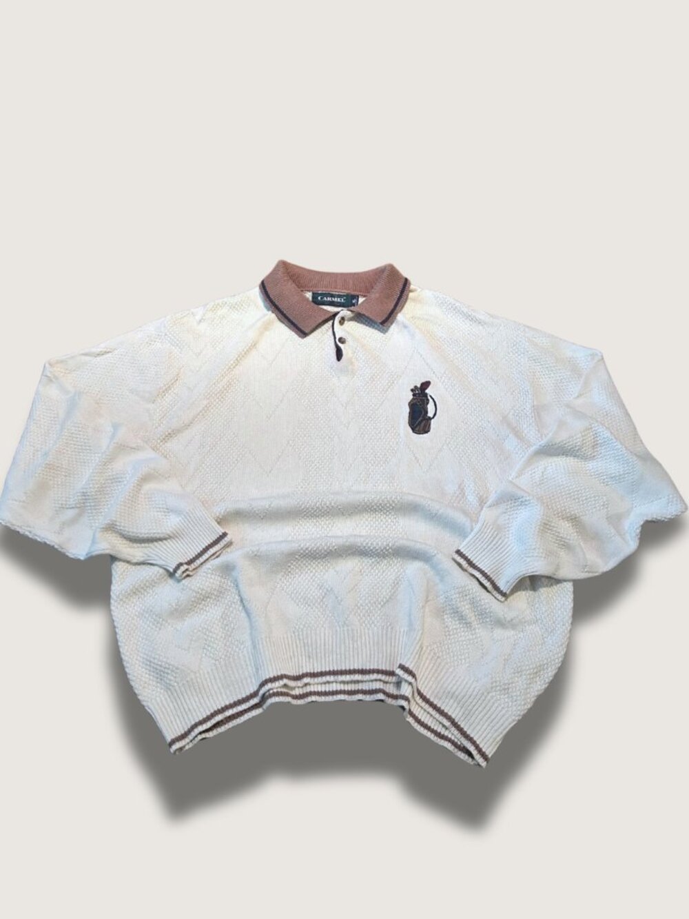 Vintage Carmel -Golf (Knit) Polo Sweater